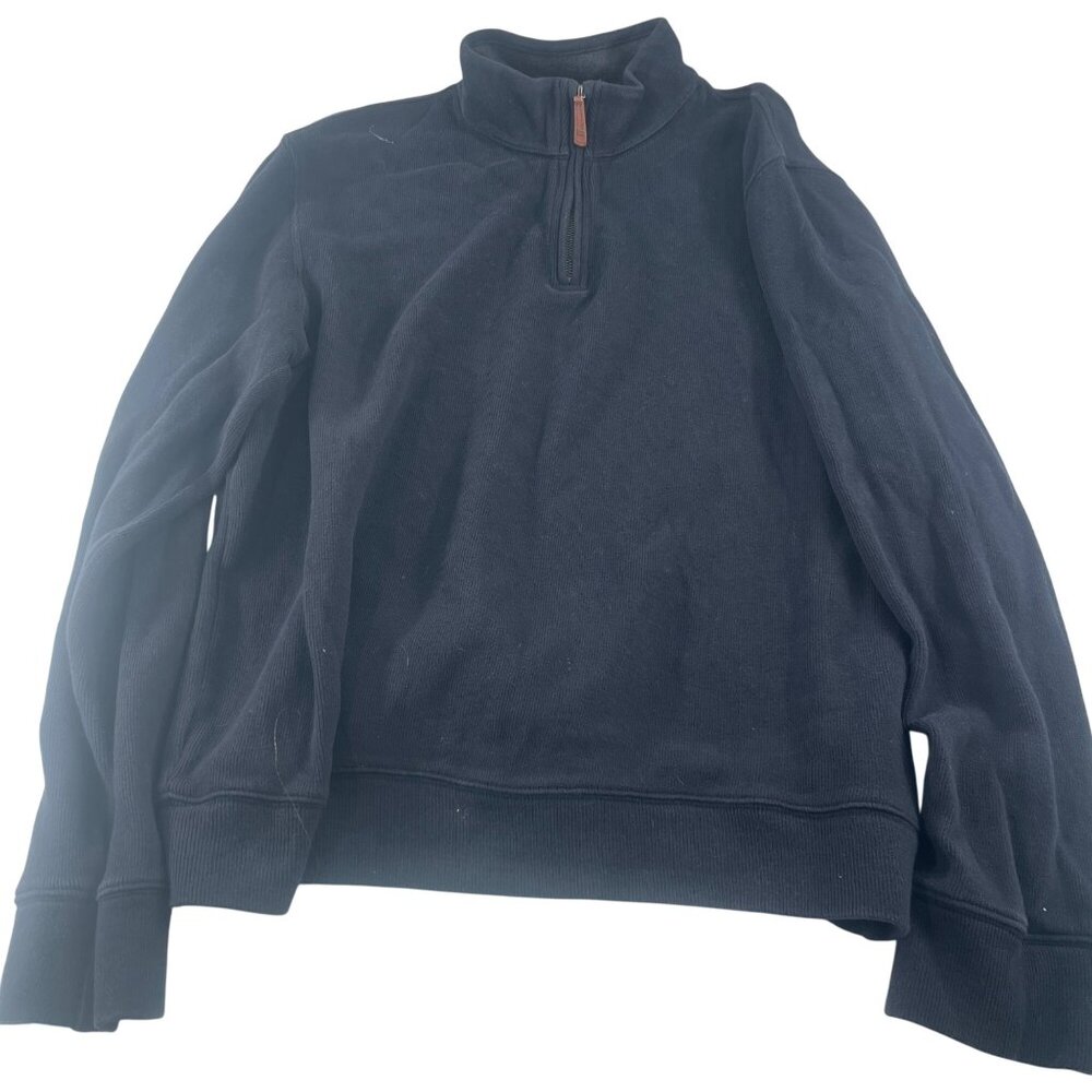 Lands End‎ Men's Black 1/4 Zip Pullover Sweatshirt size L/T 42-44